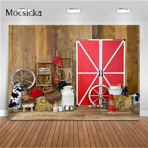Warehouse Birthday Backdrop Farm Newborn Kids Portrait Photography Background Cow Milk Children Backdrop for Picture Photo Props
