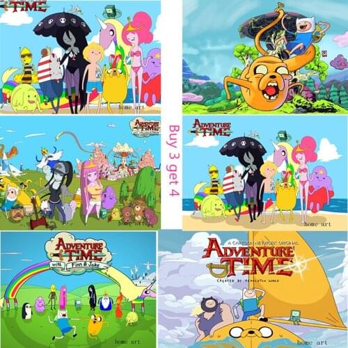 Adventure Time con Finn e Jake Classic Cartoon Poster Clear Image Wall Stickers Home Decoration