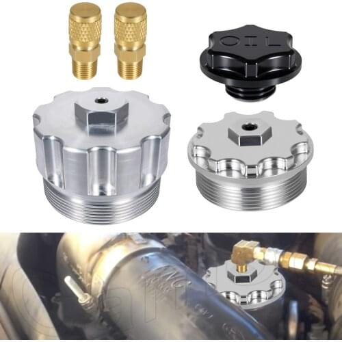 3 pcs Oil Filler Cap Set With Fuel Pressure Test Ports for 03-07 Ford 6.0L Powerstroke Diesel F250,F350,F450,F550,F650,F750
