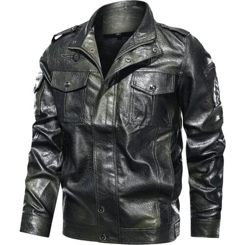 Spring Autumn Brand Casual Motor Leather Jacket Zipper Slim Men Fashion Vintage Distressed Jacket Pu Leather Jackets Coats Men