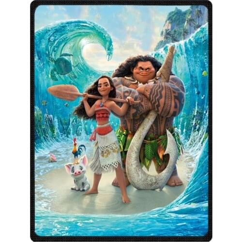 New Customized Soft Warm Blanket Coral Fleece Throw Travel Blankets Moana Printed Kids Baby Blanket