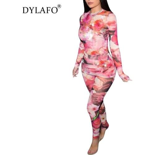Fall Winter Women tracksuit O-Neck Floral Print TShirt Tops Leggings Pants Suit two piece set Casual Sporty Overalls Outfits