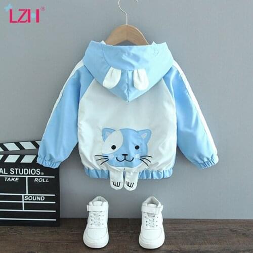 LZH Autumn Clothing For Boys Hooded Windbreaker For Girls 2021 Long Sleeve Childrens Clothes Girls Tops 2-6 Years New Kids Coat