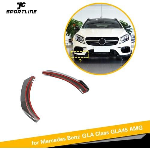 Front Bumper Lip Spoiler Splitters For Mercedes-Benz GLA Class Sport GLA45 AMG 2017 - 2019 Carbon Fiber Splitters Winglets