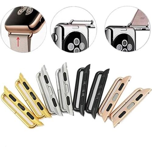 Connector Adapter For Apple Watch Series 5 4 3 2 1 6 SE iWatch Watch Strap 42mm 38mm 44mm 40mm Stainless Steel Adapter Connector