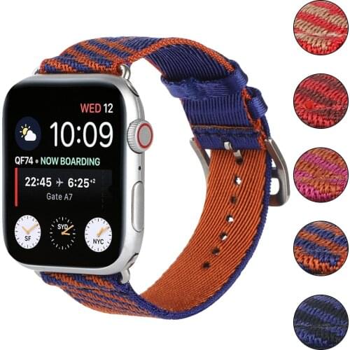 Nylon Band for Iwatch 6 Se 40mm 44mm Strap for Apple Watch Series 6 5 4 3 38mm 42mm Bands Color Women Men Luxury Correa Wrist