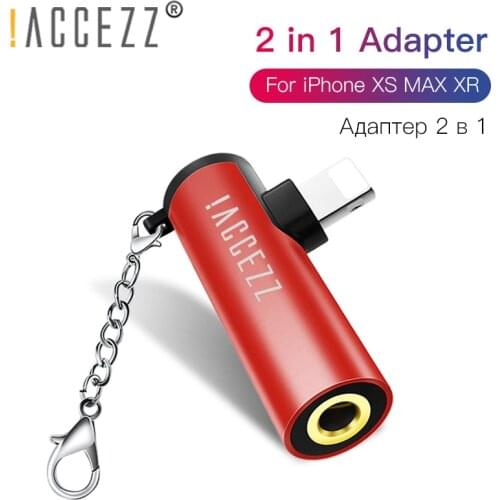 !ACCEZZ Phone Adapter For Apple iPhone X 8 7 Plus XS MAX XR Headphone Charging Listening Connector 3.5mm Jack Earphone Adapter