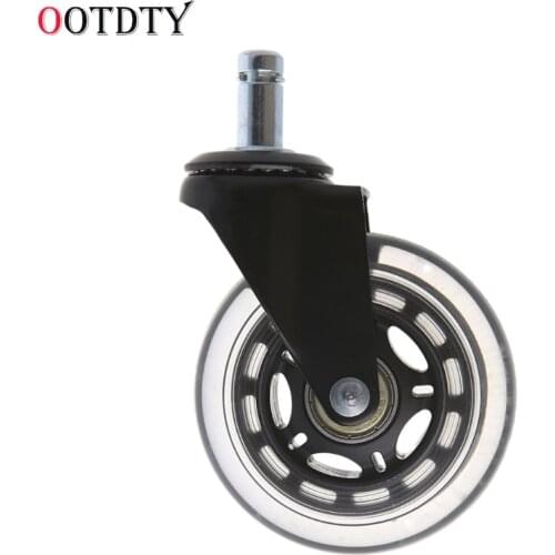 Universal 3" Universal Mute Wheel Replacement Office Chair Swivel Casters Rubber Rollers Black 60KG Wheels Furniture Hardware