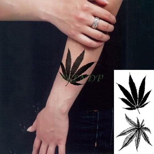 Waterproof Temporary Tattoo Sticker Maple leaf Fake Tatto Flash Tatoo Leg Arm Hand for Girl Women Men Big size Body Art