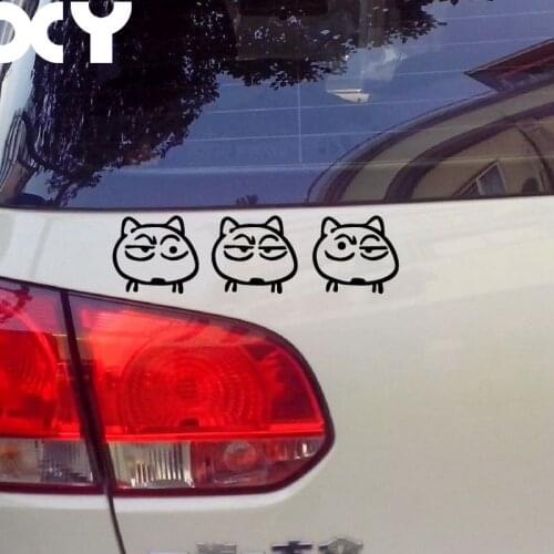 Funny Cute Vinyl Car Laptop Window Wall Funny Stickers/ BLACK/ Reflective Silver White / Drop Shipping