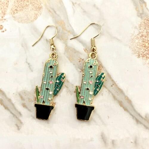 Green Fresh Coconut Palm Earrings Gold Zinc Alloy Summer Beach Charms Dangle Fruit Women Hoop Eardrop Fashion Accessories