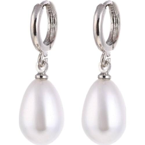 2020 New Fashion Waterdrop Pearl Earrings for Women Brincos Classic Simple Small Hoop Earrings Jewelry Duftgold Dropshipping