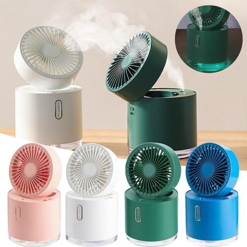 1 PC Automatic Shaking Head Spray Humidifier Mini Air Conditioner Air Cooler Fan USB Air Humidifier Ultrasonic Fan 4 Color