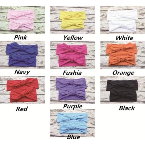 10 set / lots ,mommy and child cotton headband , messy bunny bow headband for hair accessories