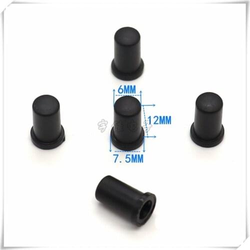 10 Piece 6 × 12mm black plastic switch button cap, suitable for round hole and square hole 3.2x3.2mm