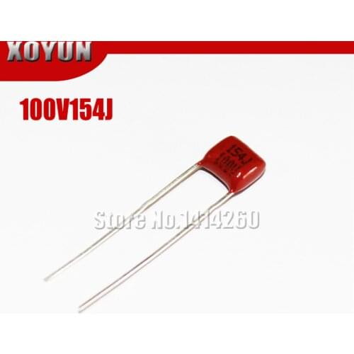 10pcs/lot CBB 100V154J 100V150NF 100V 0.15UF Pitch 5MM 154J 100V CBB Polypropylene film capacitor