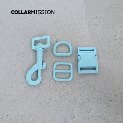 100pcs/lot(metal buckle+adjust buckle+D ring+metal dog clasp/set)20mm and 25mm DIY cat dog collar accessory 7 colours
