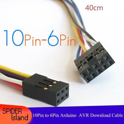 10P to 6P connecting Cable wire 10Pin-6Pin High Quality DuPont Female 10pin to 6pin Connector Arduino AVR Download Wire 40cm