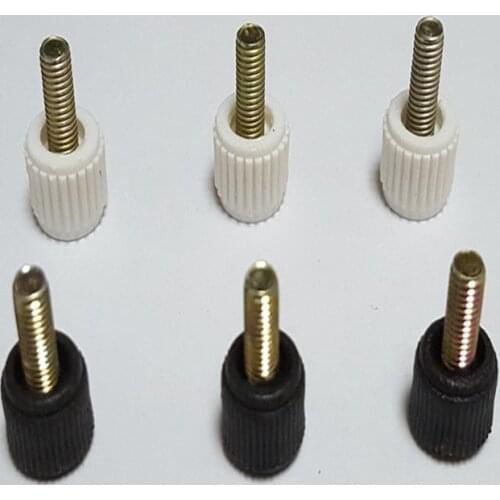 20pcs Black / white chassis plastic handle hand screwscrew head cross hand twist screw M3*6