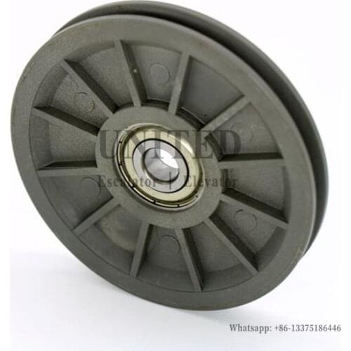 20pcs Elevator Black Nylon Rope Roller KM988351 OD90mm W11mm Bearing 6200