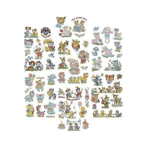 22/25ct Cross Stitch Set Chinese Cross-stitch Kit Embroidery Needlework Craft Packages Cotton Fabric Floss animals
