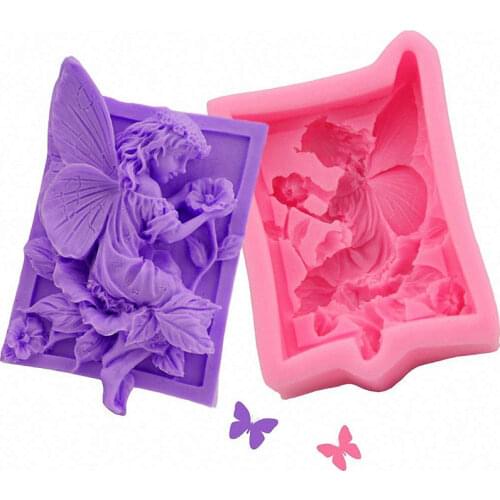 Fairy angel flower 3D resin clay silicone molds DIY handmade soap mold silica gel mould Newest Design
