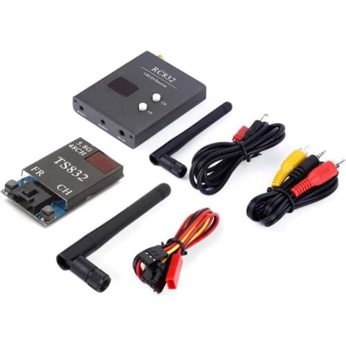 48Ch 5.8G 600Mw 5Km Wireless AV Transmitter TS832 Receiver RC832 for FPV Multicopter RC Aircraft Quadcopter Black