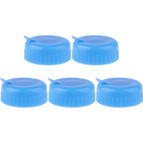 5Pcs 55mm Blue Gallon Water Bottle Caps Drinking Bottle Screw Caps Replacement Gallon Jug Anti Splash Lids