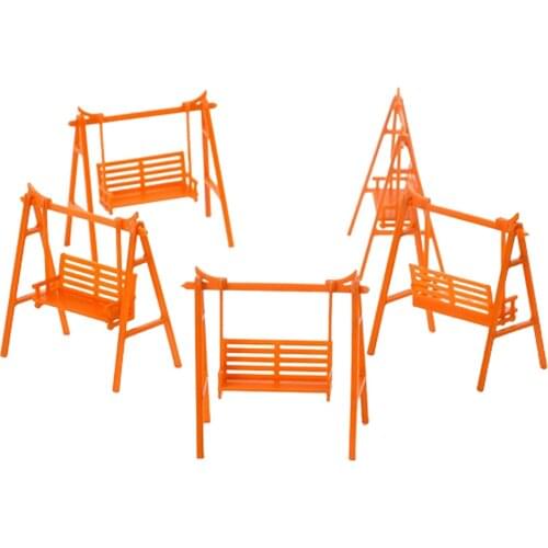 5pcs Simualted Park Swing Chair Outdoor Furniture Miniature 1:50 O Scale