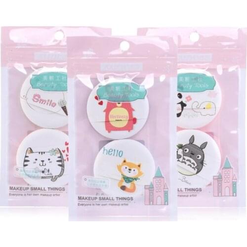 6 Pcs Round Shape Sponge Cosmetic Puff Wet Dry BB Cream Face Non-Latex Air Cushion Puff Microfiber Cosmetic Tool YF101