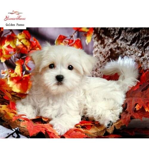GOLDEN PANNO Diamond Painting Full Square 5D Diy Daimond Embroidery Diamant Mosaic Sale Displasy Broderie Diamant "animal dog"