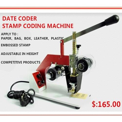 Freeshipping Manual hot stamping tool expiration date codes printing machine thermal ribbon printer plastic bags Steel seal code