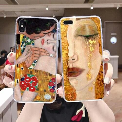 Kiss by Gustav Klimt Design Phone Case For Xiaomi Mi Max Note 3 A2 A3 8 9 9T 10 Lite Pro Ultra transparent trend bumper pretty