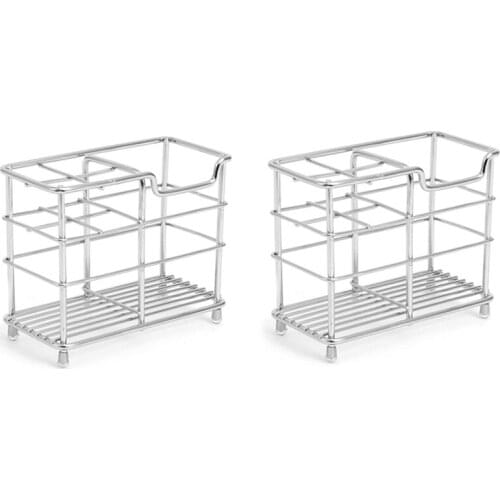 Toothbrush Holder, Anti-Rust and Non-Slip, Durable Steel Bathroom Accessories Storage Rack, Multifunctional