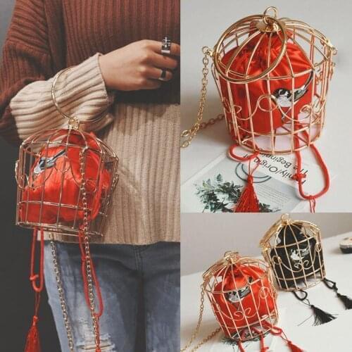 Women Stylish Metal half nike wet Mini Bird Embroidery Crossbody Bag YH YH-17