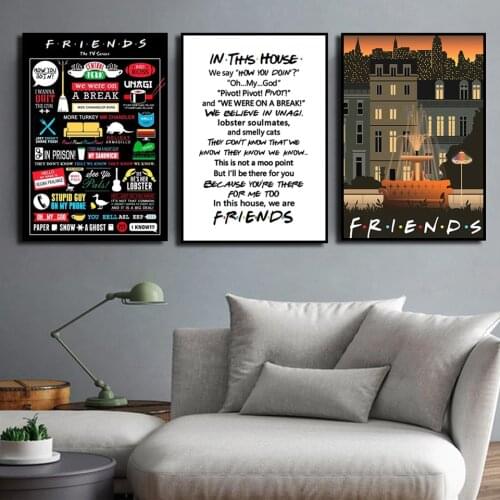 Friends TV Show Poster Quotes Canvas Art Painting Print Central Perk Wall Pictures Dormitory Bedroom Decor