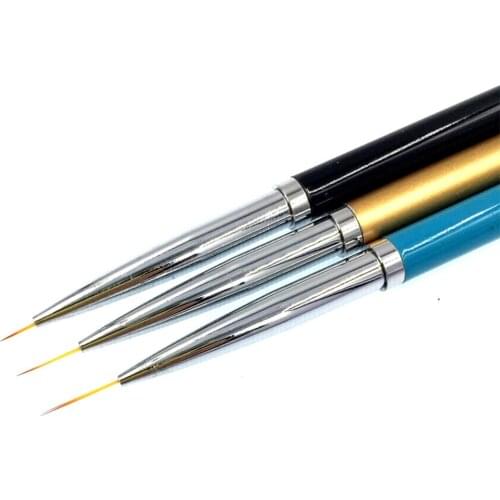 Hot sale 3Pcs Nail Art Brush Liner Pens UV Gel Polish Paint Drawing Brushes Manicure Tool