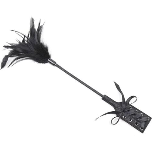 Couples Toys Flirting Feather Racquet Black Lace Bondage Stomatal Wood Lace Couples Toy Leather Paddle