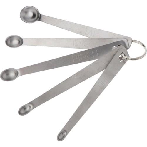 5pcs/set Stainless Steel Mini Measuring Spoon Durable Home Sauce Cutlery Accessories Kitchen Baking Tool