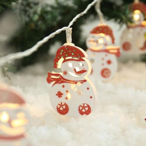 Bell Tree Santa Claus Snowman Battery Box Color String Deco Outdoor Lights Series Iron New Year Festoons Led Christmas Garden