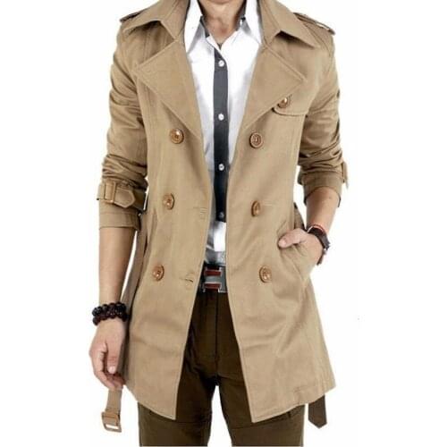 MAINKUL Men's Long Trench Coats