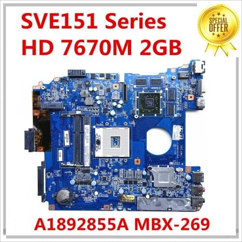 For SONY SVE151 SVE1512 Series Laptop Motherboard MBX-269 DA0HK5MB6F0 HM76 DDR3 A1892855A MainBoard 100% Tested Fast Ship