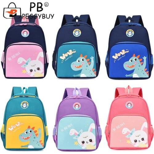 Cute Contrast Color Kindergarten Schoolbags Small Oxford Children Student Rucksacks Animal Printing Zipper Knapsacks
