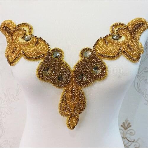Fashion Rhinestone Applique Patch iron on Wedding Gown Bridal Evening Wear for decoration DIY