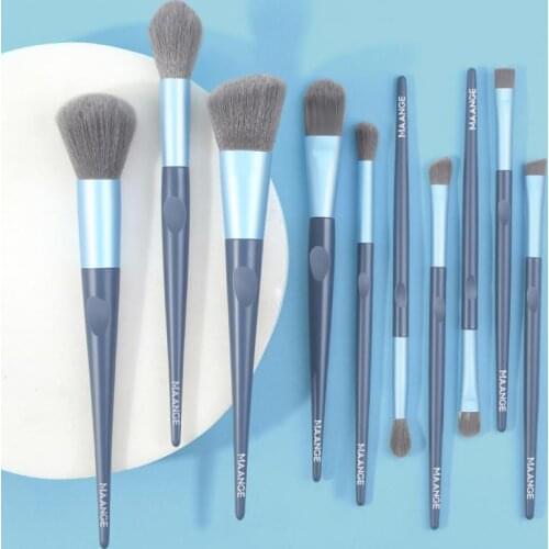MAANGE 10pcs/set Makeup Brush Set Plastic Handle Nylon Hair Makeup Set Brush EyeShadow Eyebrow Foundation Brush Beauty Tool NEW
