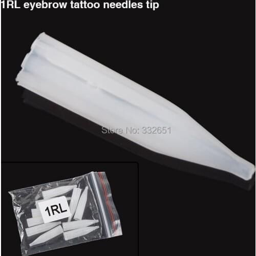 100pcs Plastic Tattoo Needle Tips 1RL Pre-sterilized Disposable Needle Caps For Permanent Makeup Machine Cap