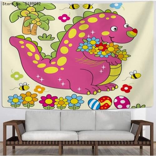 Dinosaur Wall Hanging Cartoon Tapestry Home Decor Wall Hanging Bedroom Living Room Wall Cloth Kids Bedroom Decor Tapestry