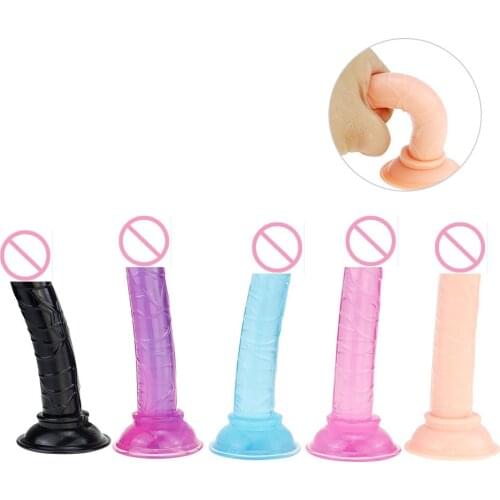 Cheap And Good Quality Mini Soft Jelly Dildos Small Artificial Sucker Penis Vagina Anal Plug Sex Toys Shop For Women Masturbator