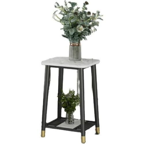 Nordic light luxury marble plant stand fashion metal balcony floor type flower rack multi-functional creative indoor shelf
