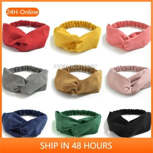 2021 New Lady hairband Solid color Headband Turban Elastic Head Wrap Women Hair Accessories for Women Striped Hair Bands